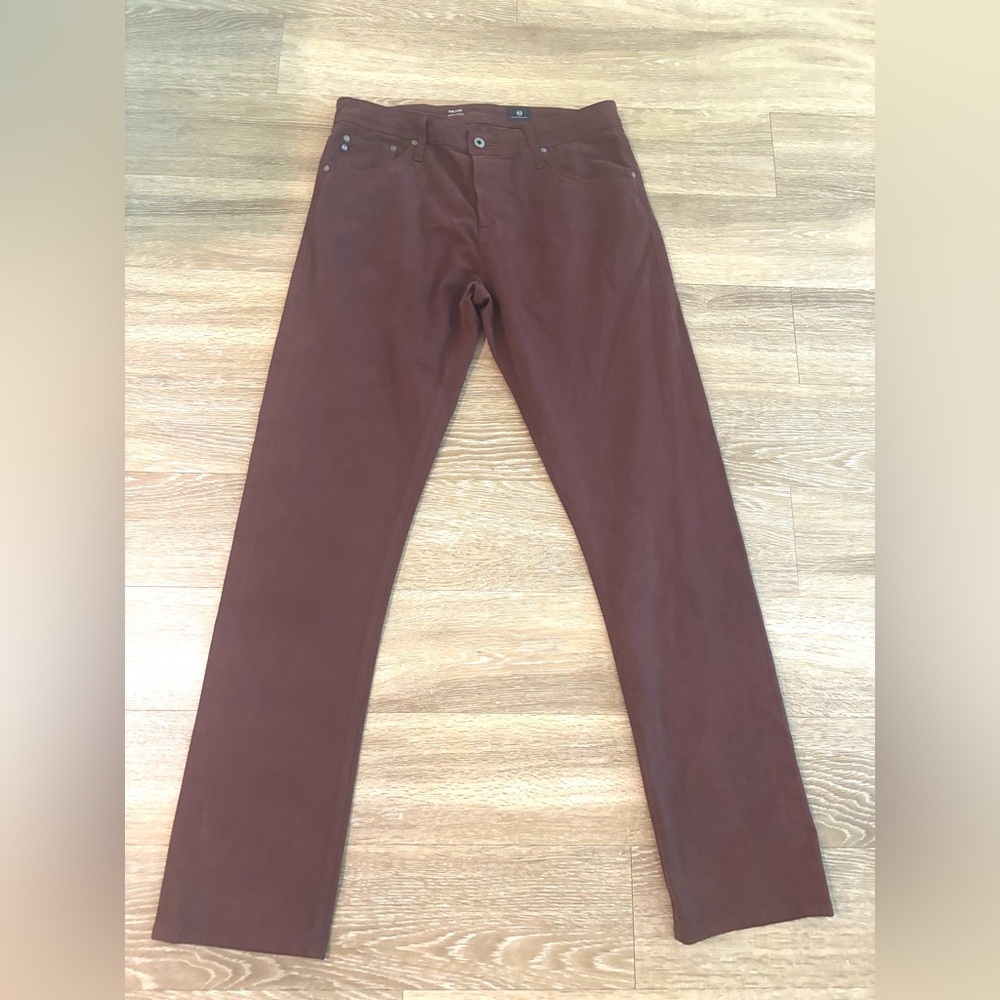 AG Adriano Goldschmied Men's Slim Straight Pants in Brown